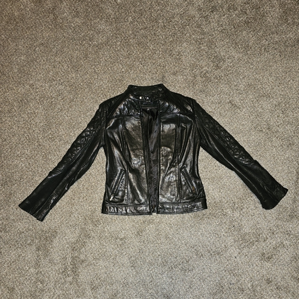 100% Genuine Leather Black Moto/Biker Jacket/Coat
